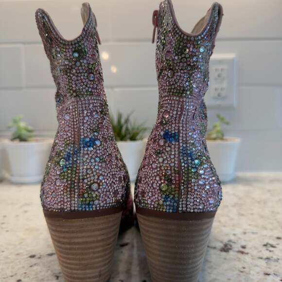 Betsey Johnson SB-Emory Rhinestone Ankle Boots | 9.5M | Sparkle Western Booties - Picture 3 of 7